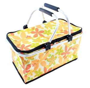 Термокорзина для пикника с цветочным принтом